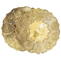 Metalic Doyleys 19cm Gold Pack of 50_2